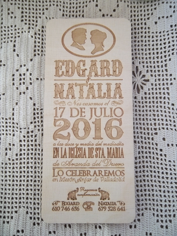Invitacions casament lasser fusta barcelona