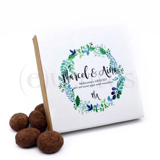 caja personalizada bombones para regalo invitados celebraciones