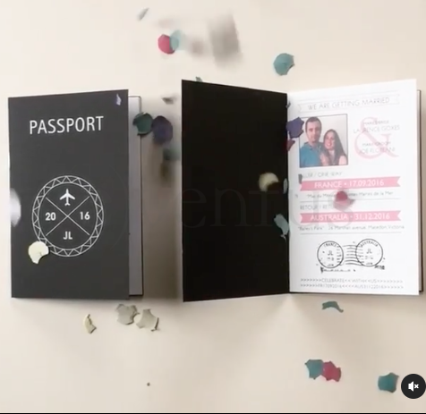 Invitación boda pasaporte