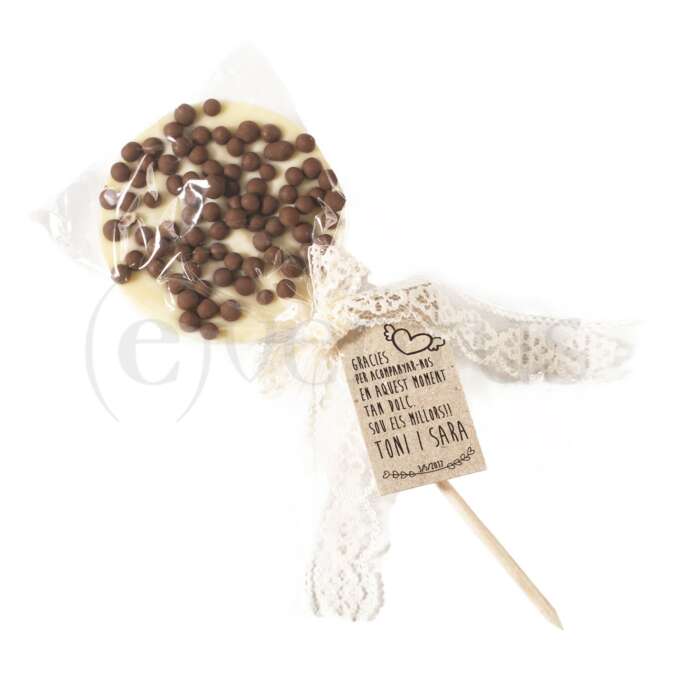 detalle piruleta chocolate blanco cereales