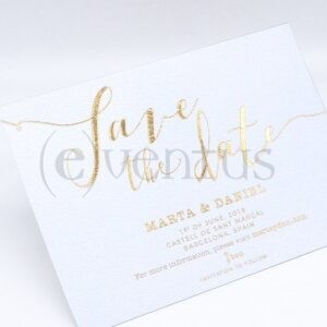tarjeta de boda en dorado