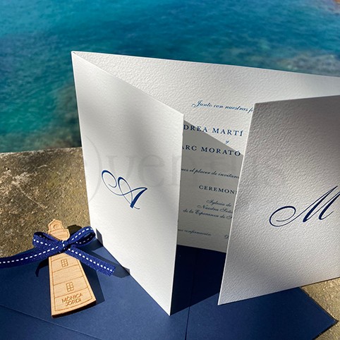 tarjeta boda clásica para boda en la playa