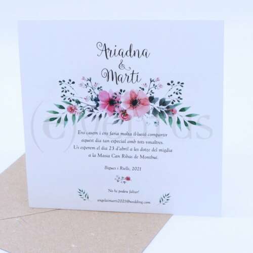 invitacion de boda barcelona sencilla