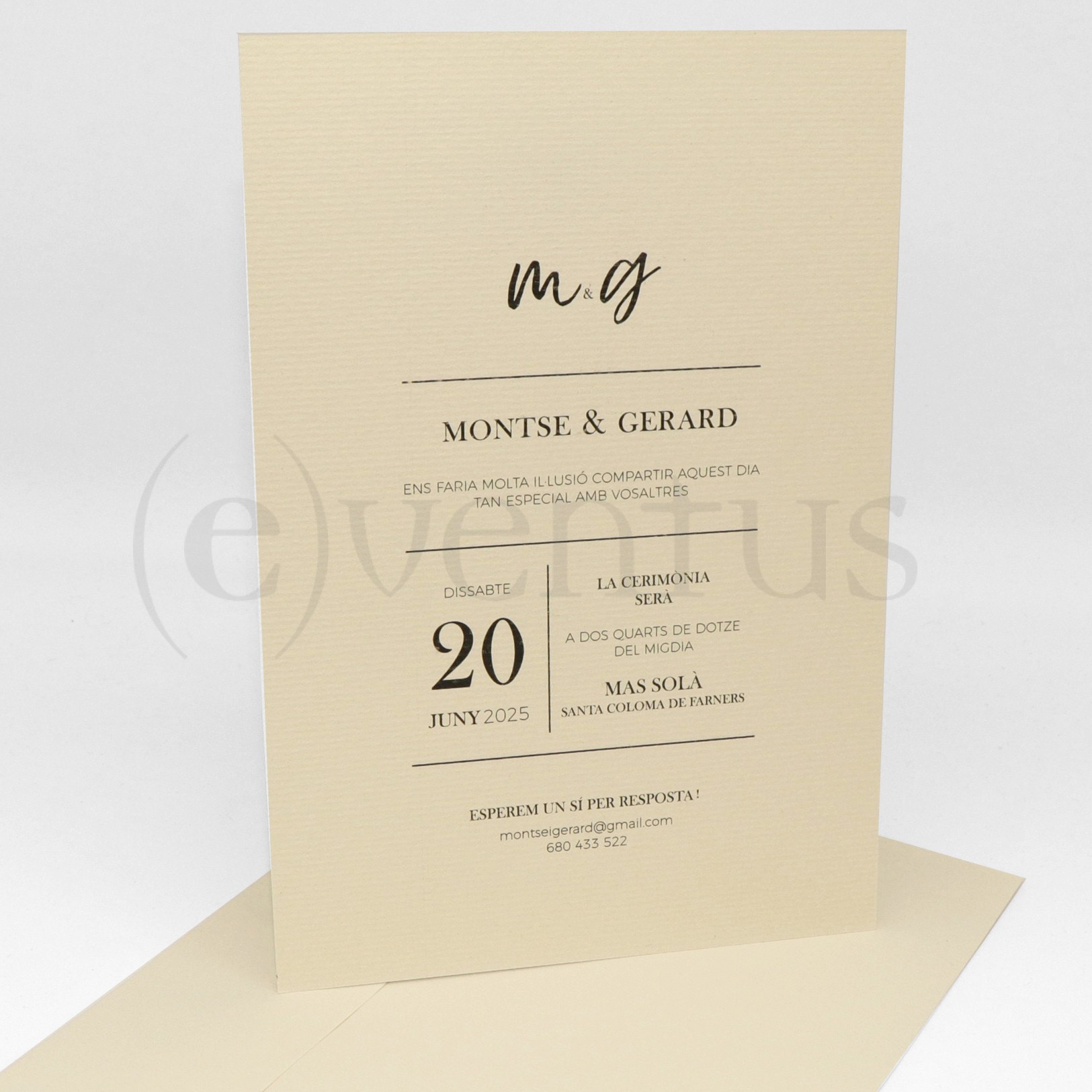 invitacion de boda barcelona sencilla