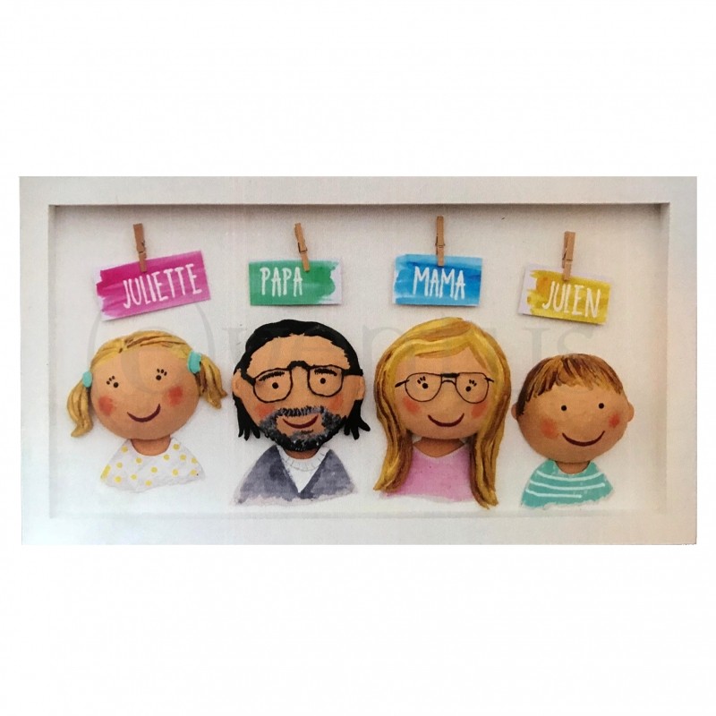 Cuadro personalizado papel maché familia - Eventus