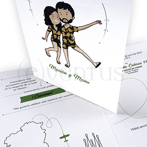 caricaturas invitaciones boda