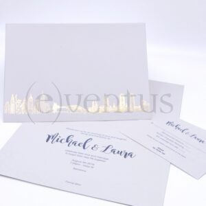 invitación de boda estamping oro