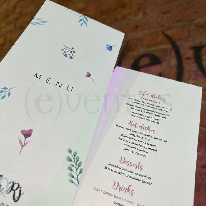 menu boda impreso