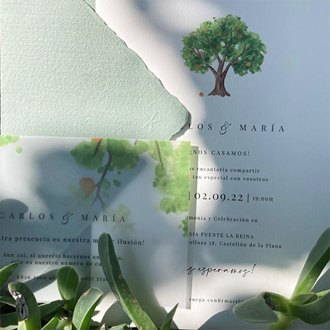 Invitaciones papel hecho a mano