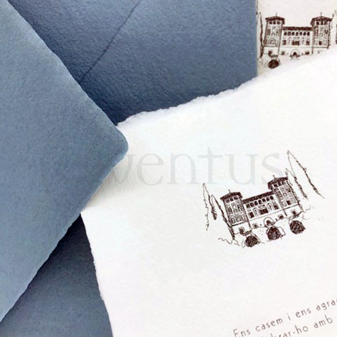 Invitaciones con papel hecho a mano