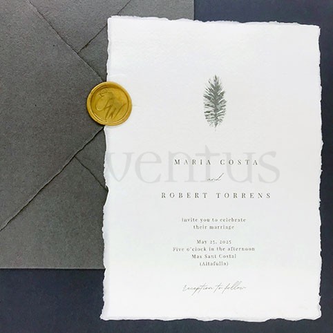 Invitaciones con papel hecho a mano