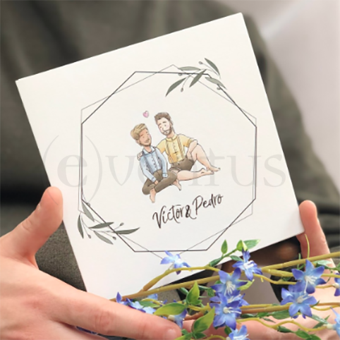 tarjeta boda con dibujo personalizado