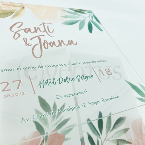 invitación boda metacrilato