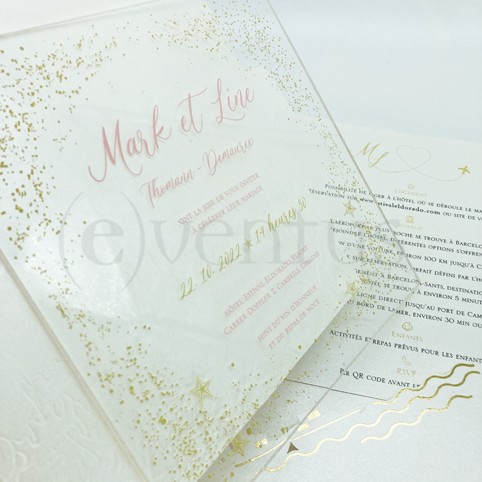 Invitación boda metacrilato