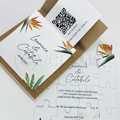 Invitación boda puzzle