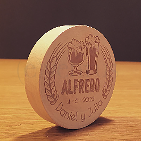 Abridor de madera personalizado con grabación laser