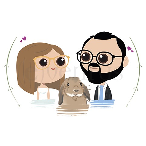 caricatura pareja boda