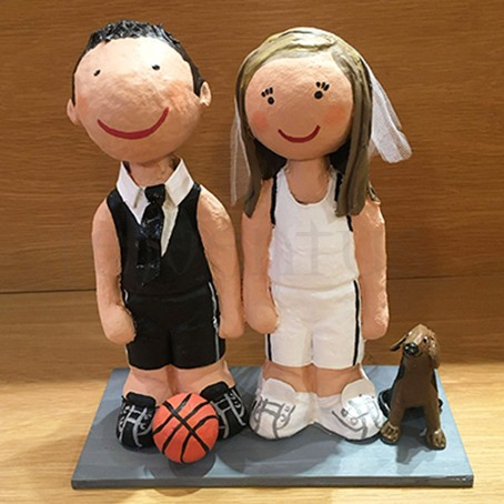 novios pastel boda personalizado papel mache