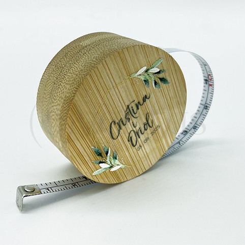 Abridor bambú personalizado con cinta métrica