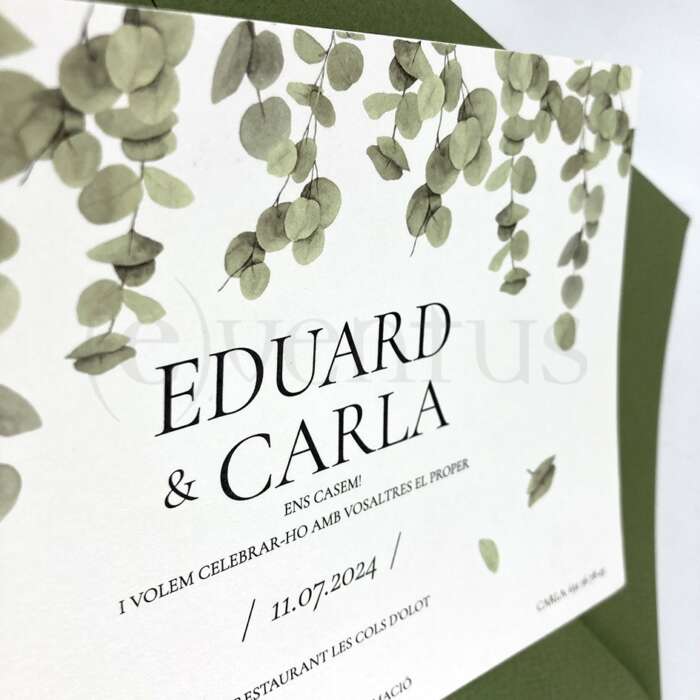 tarjeta boda flores sencilla