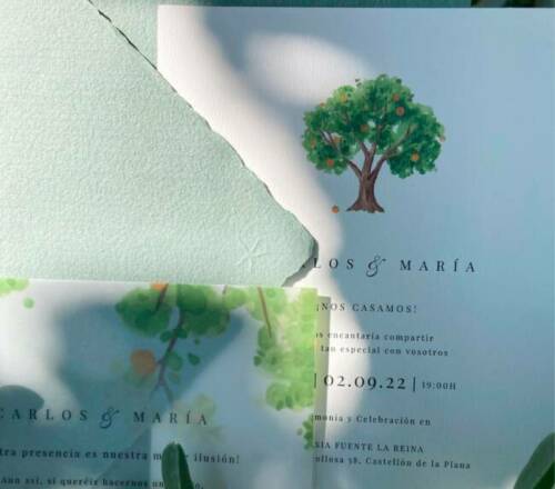 Invitaciones papel hecho a mano